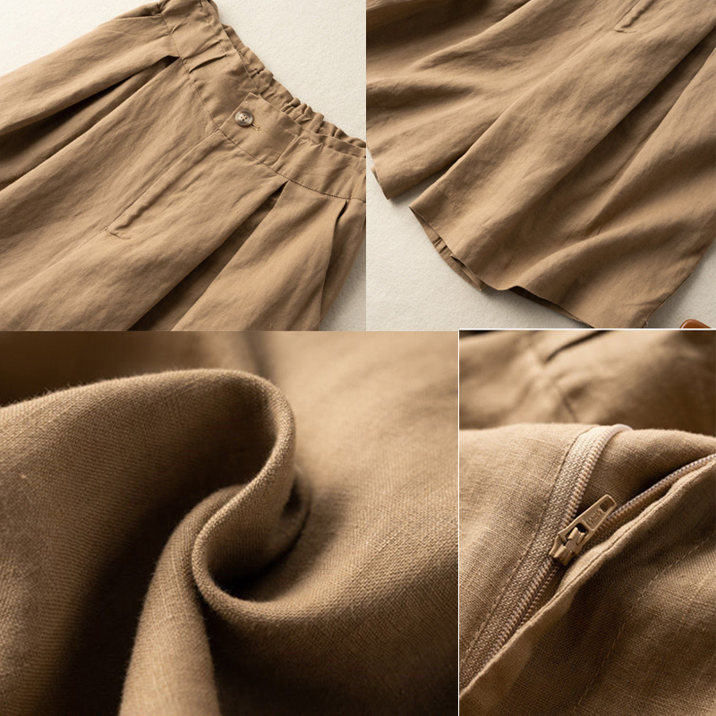 Womens Shorts Summer Linen Casual Loose Ladies Cotton Shorts Solid Color Buttons Oversized Shorts Women High Waist 220527