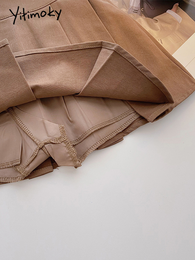 Yitimoky Pleated Skirts for Women Mini Y2k Summer Sashes Korean Fashion Clothing Harajuku Black High Waist Casual Elegant 220701