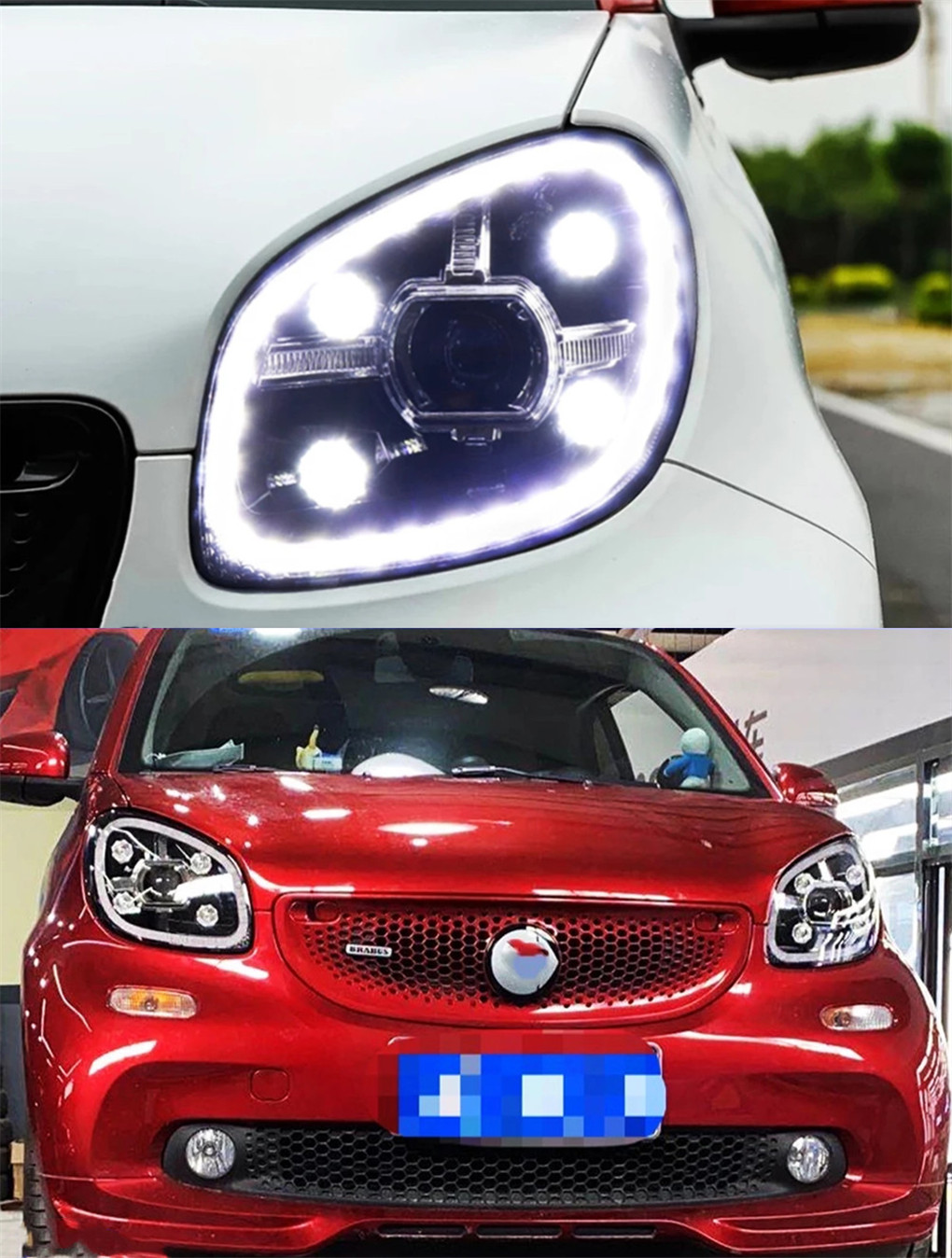All LED Head Lamp For Smart LED Headlight 20 15-20 20 Headlights W453 DRL Turn Signal Dual Beam Lens Running Lights