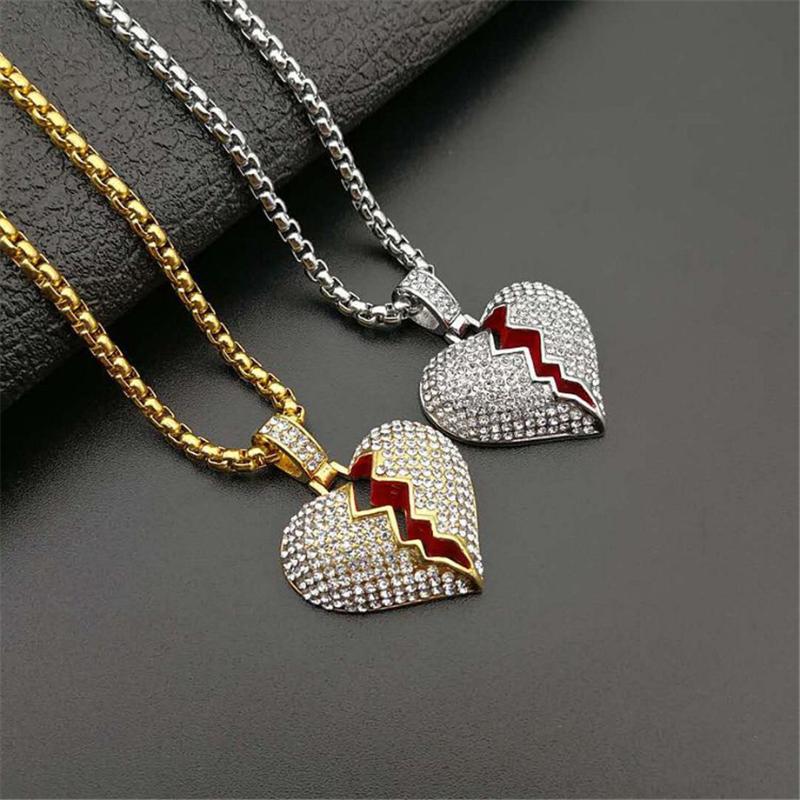 Pendant Necklaces Drop Broken Heart Iced Out Chain Necklace Statement Gold Color Cubic Zircon Hip Hop Men's Jewelry GiftPendant
Pendant Necklaces Drop Broken Heart Iced Out Chain Necklace Statement Gold Color Cubic Zircon Hip Hop Men's Jewelry GiftPendant