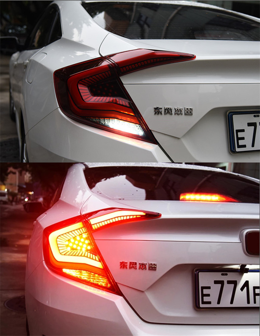 Car Lighting Accessories For Honda Civic LED Tail Light 16-21 Daily Lights LED Stream Turn Signal Reverse Fog Brake Lamp