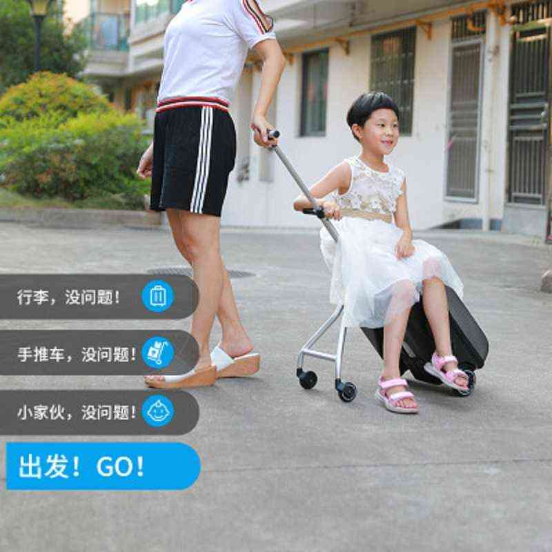 Can ride High quality and convenient Kids scooter suitcase Lazy carry rolling luggage trolley bag for baby J220707