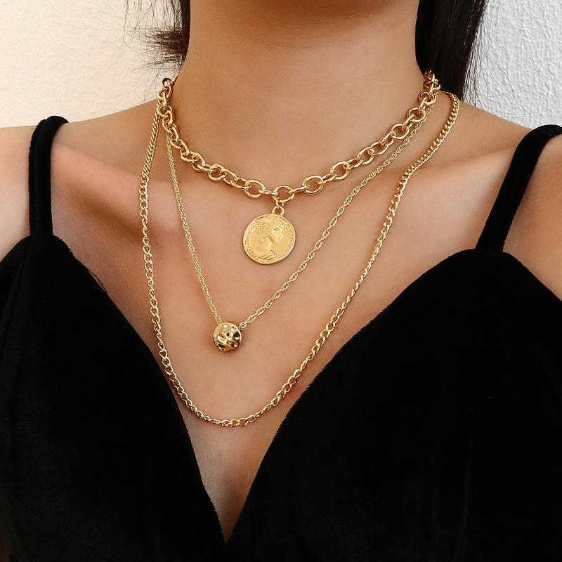 Pendant Necklaces Flashbuy Vintage Gold Color Multilayer Chain Necklace For Women Geometric Metal Fashion Jewelry
Pendant Necklaces Flashbuy Vintage Gold Color Multilayer Chain Necklace For Women Geometric Metal Fashion Jewelry