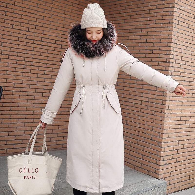 

Women's Down & Parkas Winter Slim X-long Jacket Women Casual Women's Coat Solid Hooded With Fur Collar Wool Liner OutwearWomen's Phin22, Beige