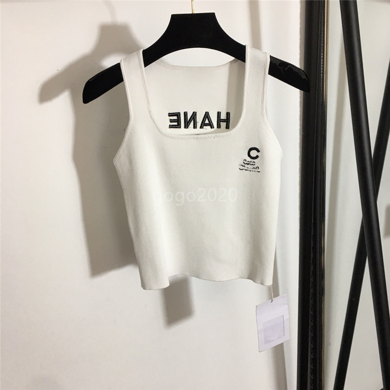 2022 women summer knit tee designer tops with letter embroidery female casual milan runway cotton designer tank crop top t-shirt clothing high end pullovers camisole, White
2022 women summer knit tee designer tops with letter embroidery female casual milan runway cotton designer tank crop top t-shirt clothing high end pullovers camisole, White