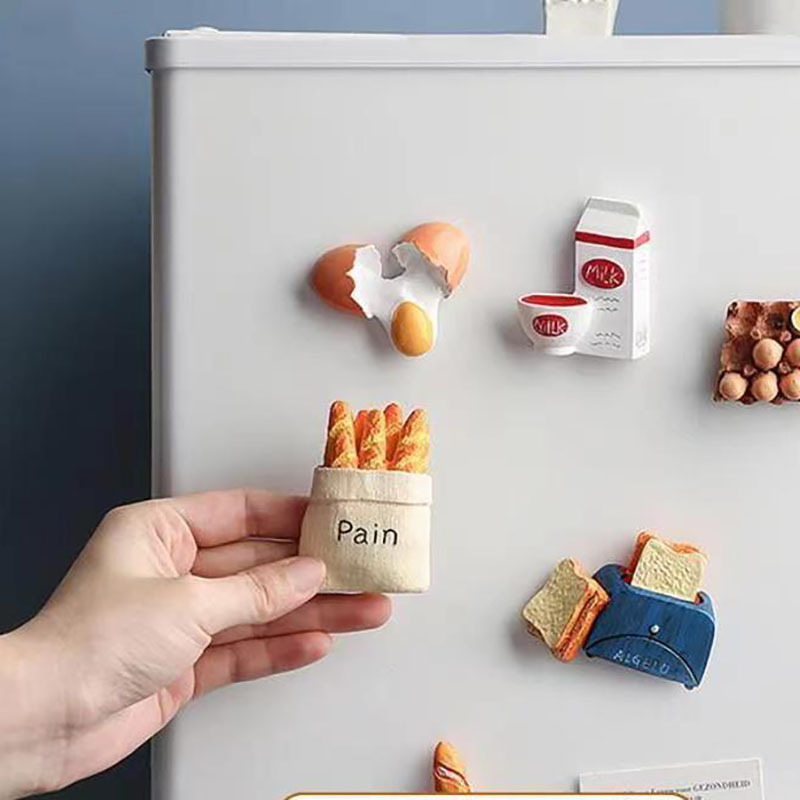 4/5Pcs 3D Fridge Magnets for Kids Children Home Kitchen Decor Resin Funny Chef Food Magnets for the Refrigerator Stickers