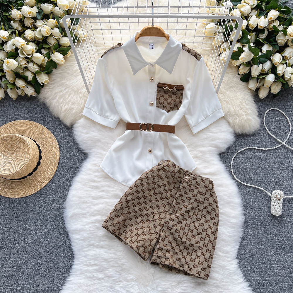 2023 Summer Girls Tracksuits Two Piece Pants Suit Womens Sweet Lapel Short Sleeved Shirt Wide Legs Shorts, Extra amount
2023 Summer Girls Tracksuits Two Piece Pants Suit Womens Sweet Lapel Short Sleeved Shirt Wide Legs Shorts, Extra amount