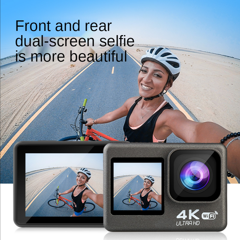 Action Camera real 4K/60fps Touch Dual Screen WiFi Camera Sports DV Video Cameras