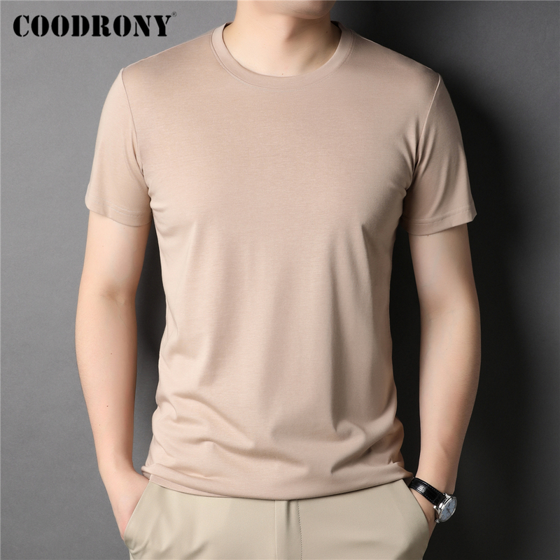 COODRONY Brand Summer Arrival O Neck T Shirt Men Clothing Classic Solid Color Soft Cotton Silk Short Sleeve Tee Homme Z5114S 220616, Apricot
COODRONY Brand Summer Arrival O Neck T Shirt Men Clothing Classic Solid Color Soft Cotton Silk Short Sleeve Tee Homme Z5114S 220616, Apricot