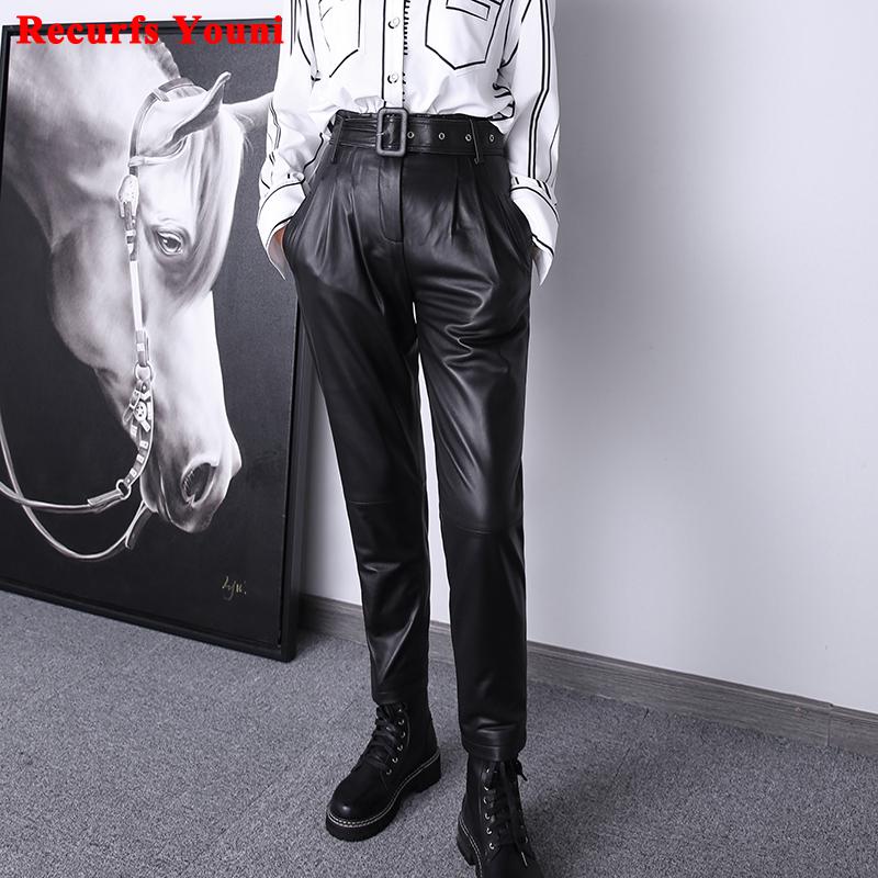 Women' Pants & Capris Women Trousers 2022 Winter Harajuku Femme Genuine Leather High Waist Casual Slim Carrot With Pockets Belt Pantalones, Black
Women' Pants & Capris Women Trousers 2022 Winter Harajuku Femme Genuine Leather High Waist Casual Slim Carrot With Pockets Belt Pantalones, Black