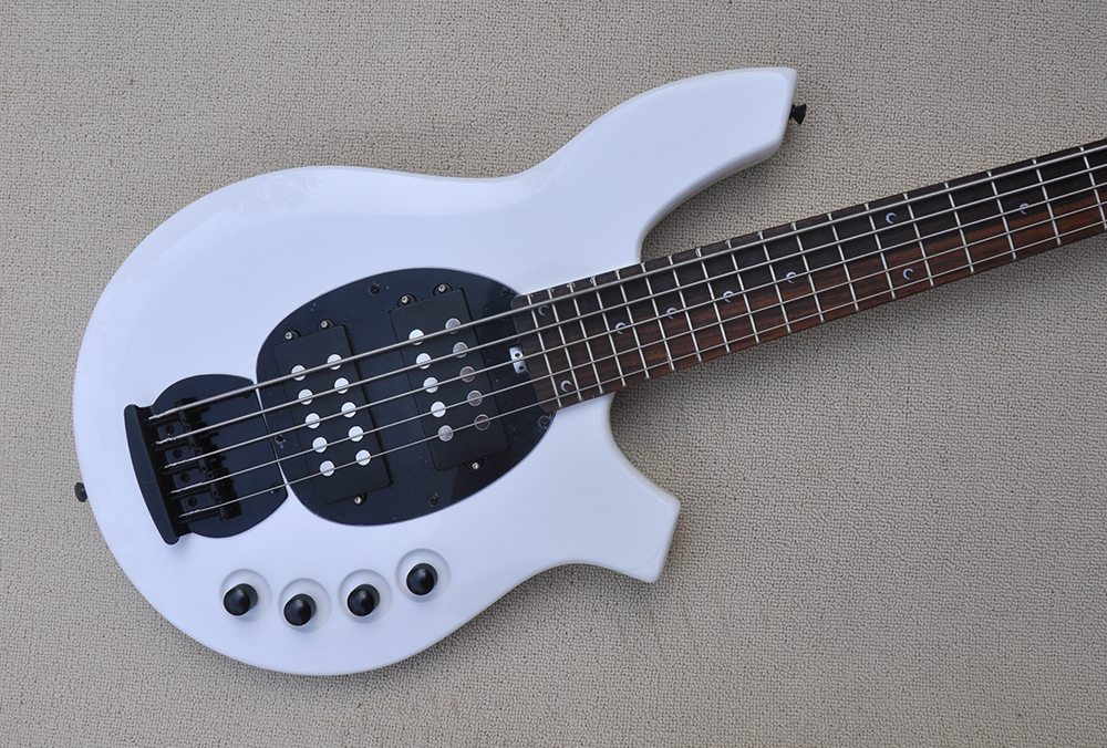 Factory Custom White 5-String Electric Bass Guitar with Rosewood Fretboard Black Hardwares Active Circuit Offer Customized
Factory Custom White 5-String Electric Bass Guitar with Rosewood Fretboard Black Hardwares Active Circuit Offer Customized