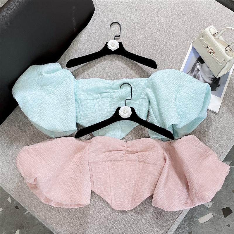 Women' Blouses & Shirts 2022 Summer Short Fluffy Sleeve Slash Neck Sexy Slim Chiffon Blouse Women Top GF416Women, Pink
Women' Blouses & Shirts 2022 Summer Short Fluffy Sleeve Slash Neck Sexy Slim Chiffon Blouse Women Top GF416Women, Pink