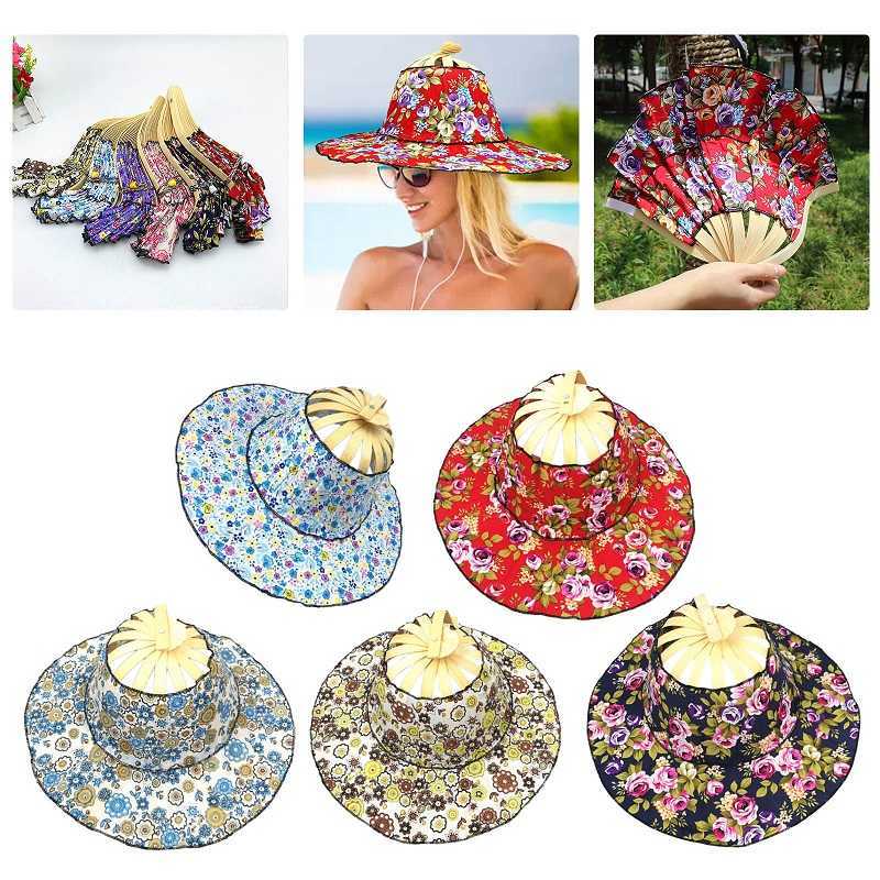 2022 Foldable Hand Fan Sun 2 In1 Portable Floral Printed Bamboo Hat Outdoor Travel Female Seaside Holiday Sunhat Summer Caps, A7 
2022 Foldable Hand Fan Sun 2 In1 Portable Floral Printed Bamboo Hat Outdoor Travel Female Seaside Holiday Sunhat Summer Caps, A7