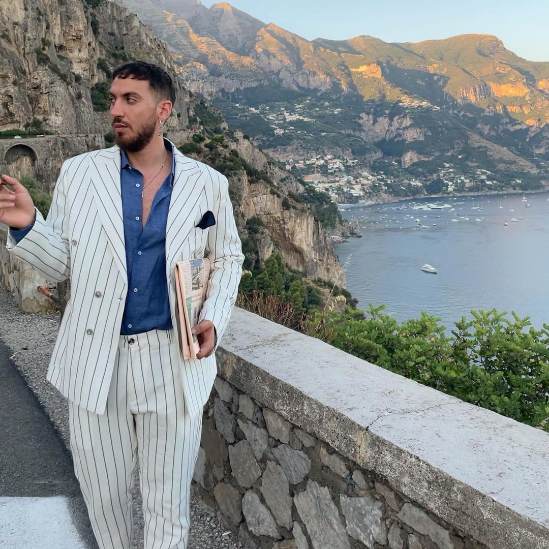 White Stripes Men Wedding Tuxedos Peaked Lapel Outfits Costume Homme Mariage Blazer Wear