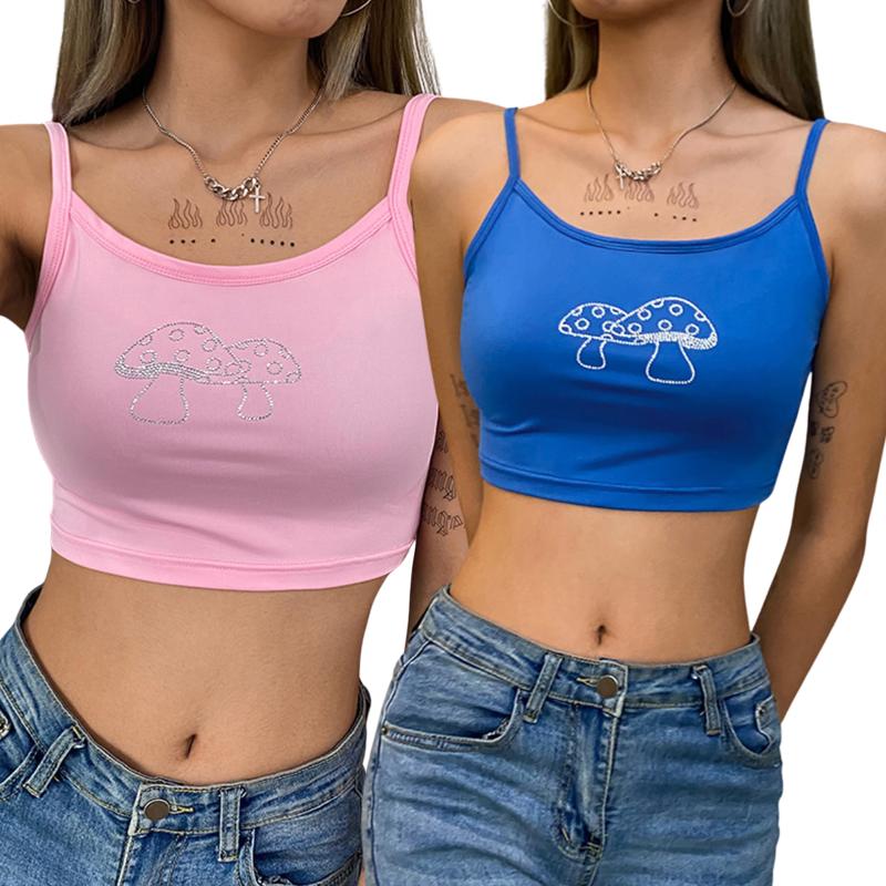 Women' Tanks & Camis Women' Sexy Crop Cami Tops Sleeveless Spaghetti Strap Rhinestone Mushroom Pattern CamisoleWomen, Blue
Women' Tanks & Camis Women' Sexy Crop Cami Tops Sleeveless Spaghetti Strap Rhinestone Mushroom Pattern CamisoleWomen, Blue