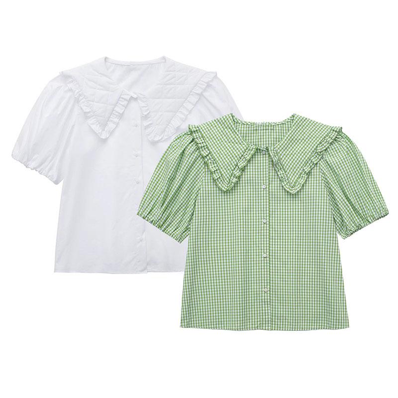 Women's Blouses & Shirts Female Clothing Fashion Short Sleeve Doll Collar Shirt Button 2022 Basic Ladies Top Vintage Check Elegant Women Blo, Photo color
Women's Blouses & Shirts Female Clothing Fashion Short Sleeve Doll Collar Shirt Button 2022 Basic Ladies Top Vintage Check Elegant Women Blo, Photo color