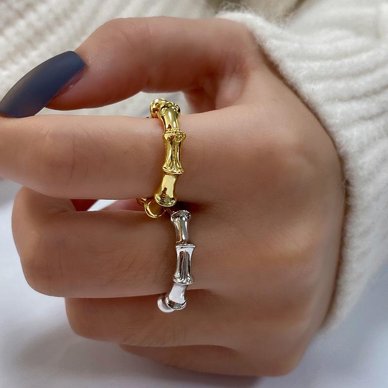 Cluster Rings Nothings Creative Personality Bamboo Open Ring Simple And Delicate Gold Silver Color Geometric Men Womens JewelryCluster
Cluster Rings Nothings Creative Personality Bamboo Open Ring Simple And Delicate Gold Silver Color Geometric Men Womens JewelryCluster