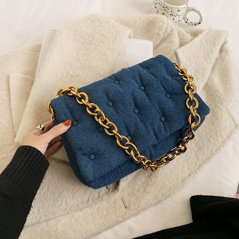 Evening Bags Fashion Chain Handbag Women Denim Top-handle Purse Vintage Shouder Underarm Simple Female Daily Bag, As pic
Evening Bags Fashion Chain Handbag Women Denim Top-handle Purse Vintage Shouder Underarm Simple Female Daily Bag, As pic
