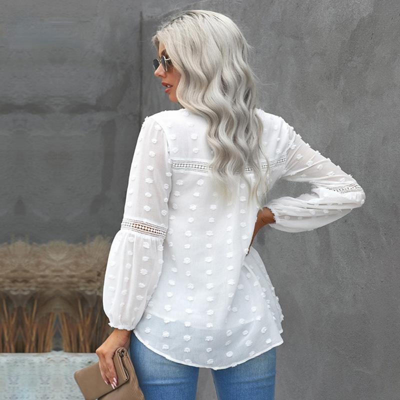 Women' Blouses & Shirts Summer Office Ladies Elegant Leisure Casual Top Women Long Sleeve V-neck Simple Dot Print Female Shirt White Blouse, Green
Women' Blouses & Shirts Summer Office Ladies Elegant Leisure Casual Top Women Long Sleeve V-neck Simple Dot Print Female Shirt White Blouse, Green
