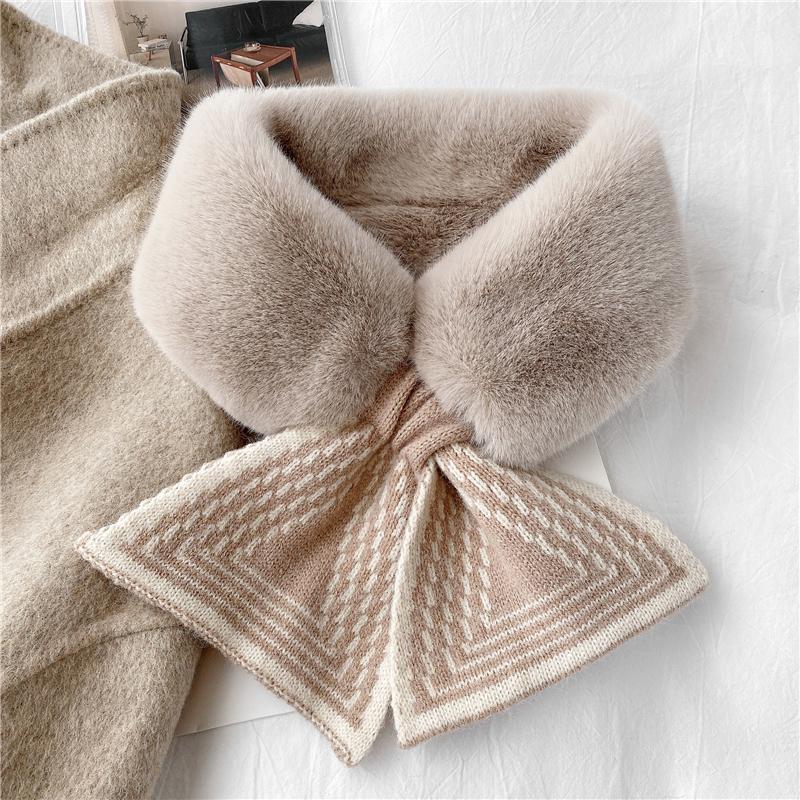 Scarves Korean Faux Fur Plush Geometric Pattern Cross Bib Neck Guard Fake Collar Female Winter Wool Knit Thicken Warm Scarf Q58Scarves Scarv
Scarves Korean Faux Fur Plush Geometric Pattern Cross Bib Neck Guard Fake Collar Female Winter Wool Knit Thicken Warm Scarf Q58Scarves Scarv