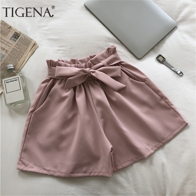 TIGENA 2020 Summer Elastic High Waist Shorts Women Korean Style Cute Bow Belt Shorts Female Casual Short Pants Ladies Black Pink T200701
TIGENA 2020 Summer Elastic High Waist Shorts Women Korean Style Cute Bow Belt Shorts Female Casual Short Pants Ladies Black Pink T200701