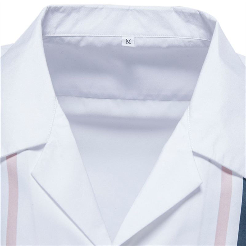 Single Pocket Stitching Mens Shirt Short Sleeve Male Shirt Casual Fashion Shirt for Men Spring Summer Mens Clothing 220704wtt