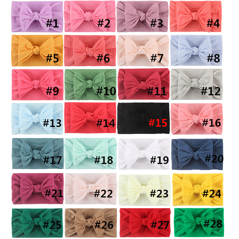 Baby girls Knot Bow Headbands Kids hair band Children Headwear Boutique accessories 28 colors