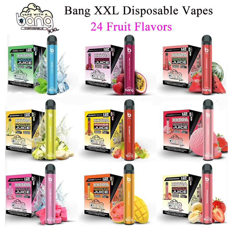 24 Fruit Flavors Bang xxl Disposable Vapes 2000 Puffs Vapes With Integrated 800mAh Battery Portable Ecig Pens
24 Fruit Flavors Bang xxl Disposable Vapes 2000 Puffs Vapes With Integrated 800mAh Battery Portable Ecig Pens