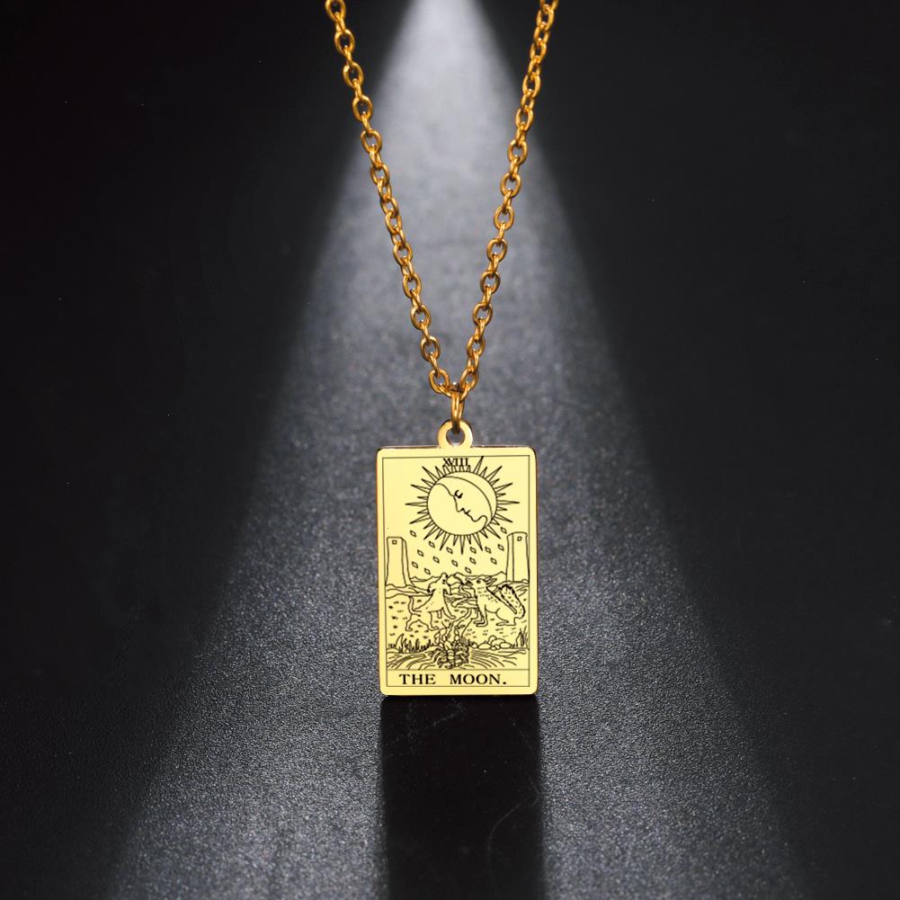 Skyrim Amulet Major Arcana Tarot Necklace For Women Stainless Steel Choker Chain Vintage Lucky Cards Jewelry
Skyrim Amulet Major Arcana Tarot Necklace For Women Stainless Steel Choker Chain Vintage Lucky Cards Jewelry