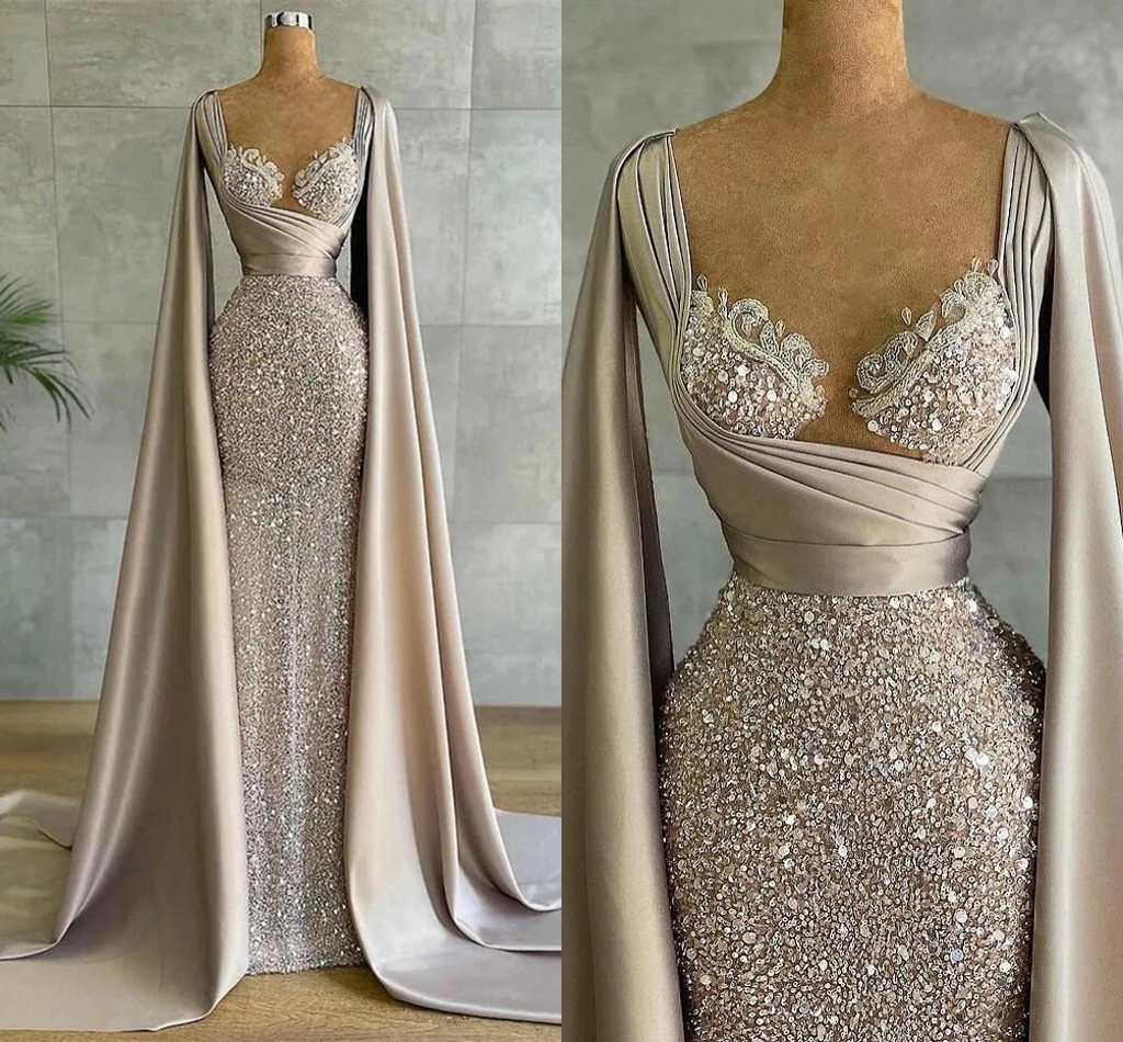 Luxurious Mermaid Evening Dresses with Cape Sleeve Elegant Sheer Jewel Neck Beads Sequins Appliqued Pleats Long Women Occasion Dress Party Formal Wears, Water melon
Luxurious Mermaid Evening Dresses with Cape Sleeve Elegant Sheer Jewel Neck Beads Sequins Appliqued Pleats Long Women Occasion Dress Party Formal Wears, Water melon
