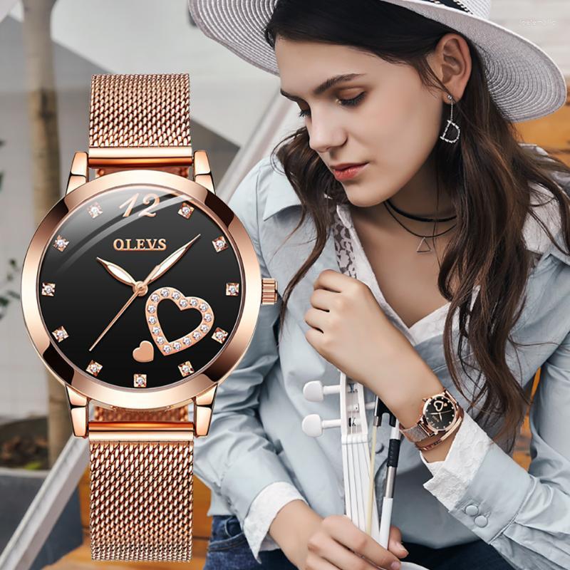 Wristwatches Luxury Ladies Watch Women Waterproof Rose Gold Steel Strap Love Heart Wrist Watches Top Brand Bracelet ClocksWristwatches, White
Wristwatches Luxury Ladies Watch Women Waterproof Rose Gold Steel Strap Love Heart Wrist Watches Top Brand Bracelet ClocksWristwatches, White