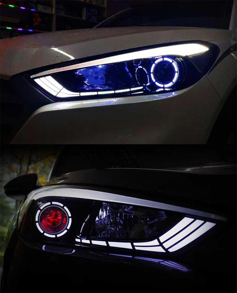 High Beam LED Lights For Hyundai Tucson LED Headlight 15-18 Car Headlights DRL Turn Signal Front Lamp
