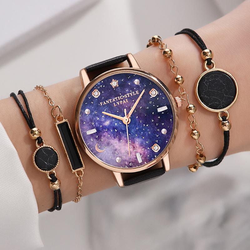 Wristwatches Lvpai Brand 5PCS Fashion Bracelet Watch Set Women Ladies Wristwatch Crystal Watches Relogio Feminino, Black
Wristwatches Lvpai Brand 5PCS Fashion Bracelet Watch Set Women Ladies Wristwatch Crystal Watches Relogio Feminino, Black