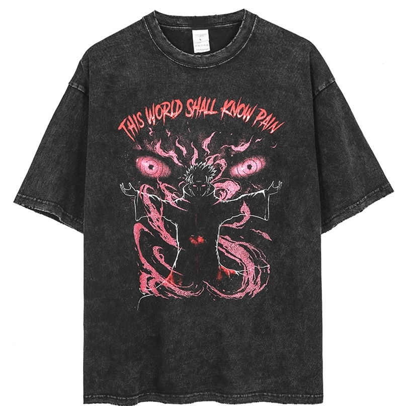 Anime Pain Printed T Shirt Men Retro Washed 100% Cotton Tops Tees Harajuku Tshirt Streetwear Hip Hop Male T-shirts 220409, Black
Anime Pain Printed T Shirt Men Retro Washed 100% Cotton Tops Tees Harajuku Tshirt Streetwear Hip Hop Male T-shirts 220409, Black