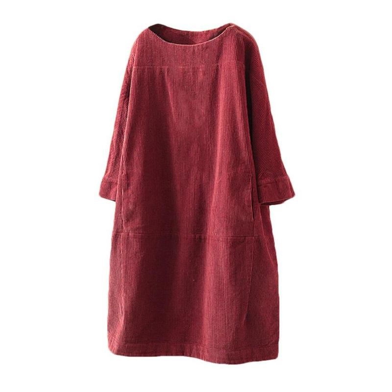 Party Dresses Autumn Women Warm Pockets Corduroy Dress Loose Midi Robe Femme Fashion 2022 5XL, Red
Party Dresses Autumn Women Warm Pockets Corduroy Dress Loose Midi Robe Femme Fashion 2022 5XL, Red