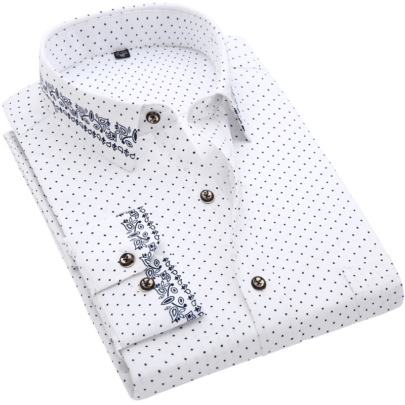 Men Shirt Long Sleeve Floral Printed Plaid Fashion Pocket Casual s 100% Polyester Soft Comfortable Dress 220322
