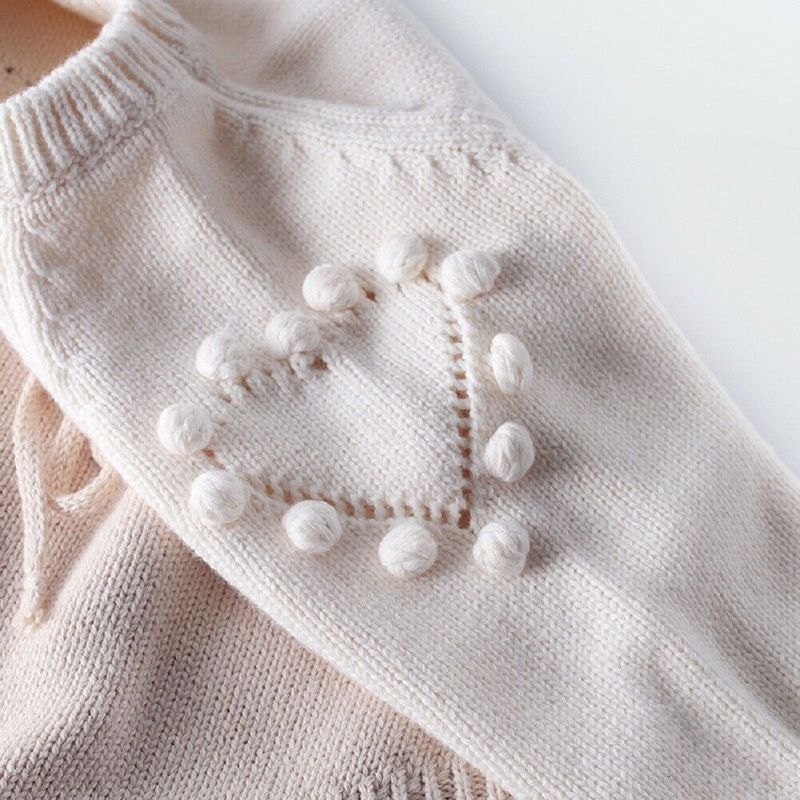 Lovely Heart Infant Baby Girl Knitted Clothes Love Romper Jumpsuit Bodysuit Outfit Autumn Winter wool knitted sweater bodysuits 220622