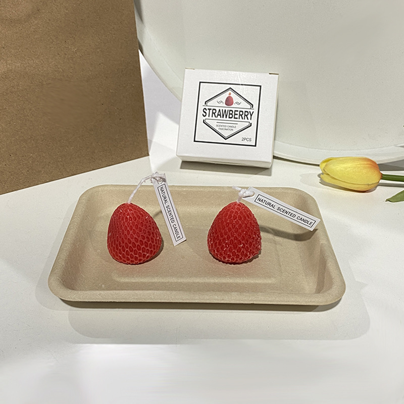 Mini Scented Candles Set Relaxing Aromatherapy All Natural Soy Wax Candle Home Decor Shooting Props Fruit Creative Gift S260204
