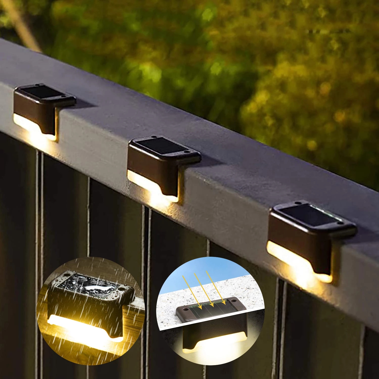 Solar Deck Lights LED Waterproof Outdoor Solar Powered LED Step Lights For Decks Stairs Patio Path Yard Garden Decor