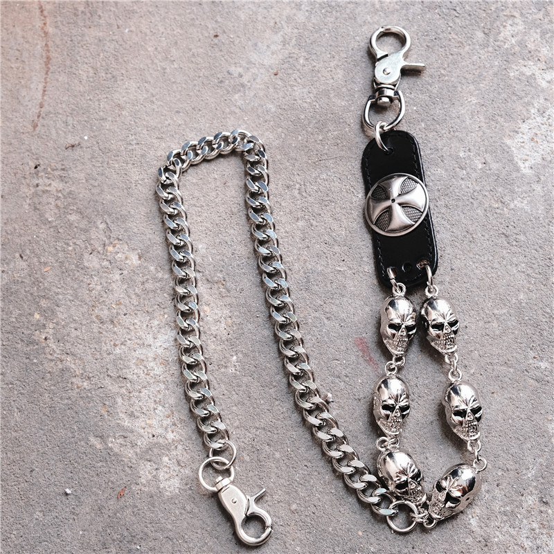 Biker Wallet Chain: Skull Charm Gothic Rock Jean Belt KeyChain for Men BL48 220516 dh910320090