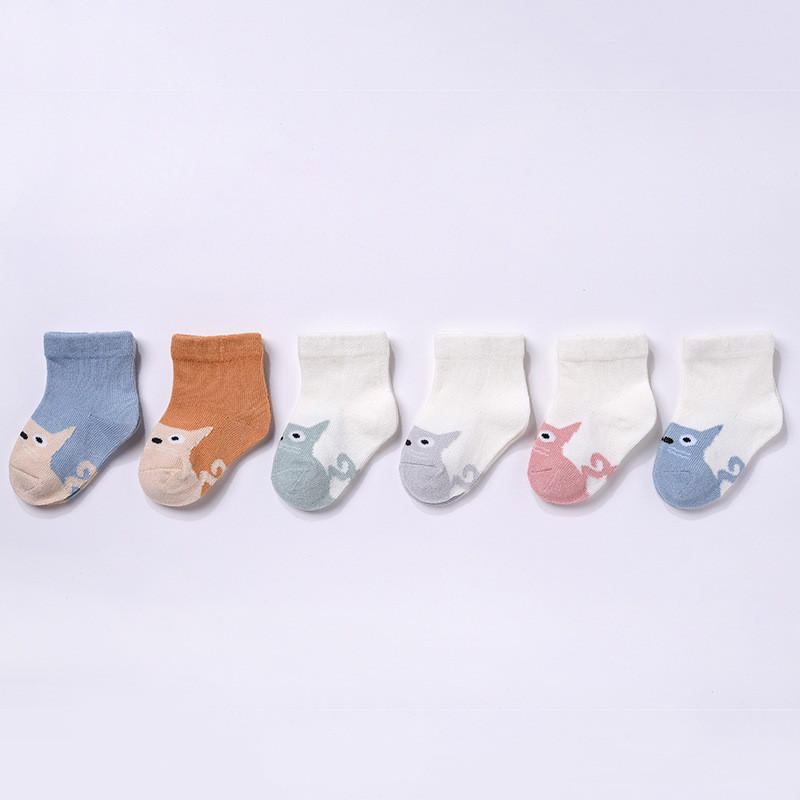 lawadka 6Pairsset born Boy Cotton Girl Autumn Winter Baby Socks for Girls Cartoon Striped Infant Thing 220721