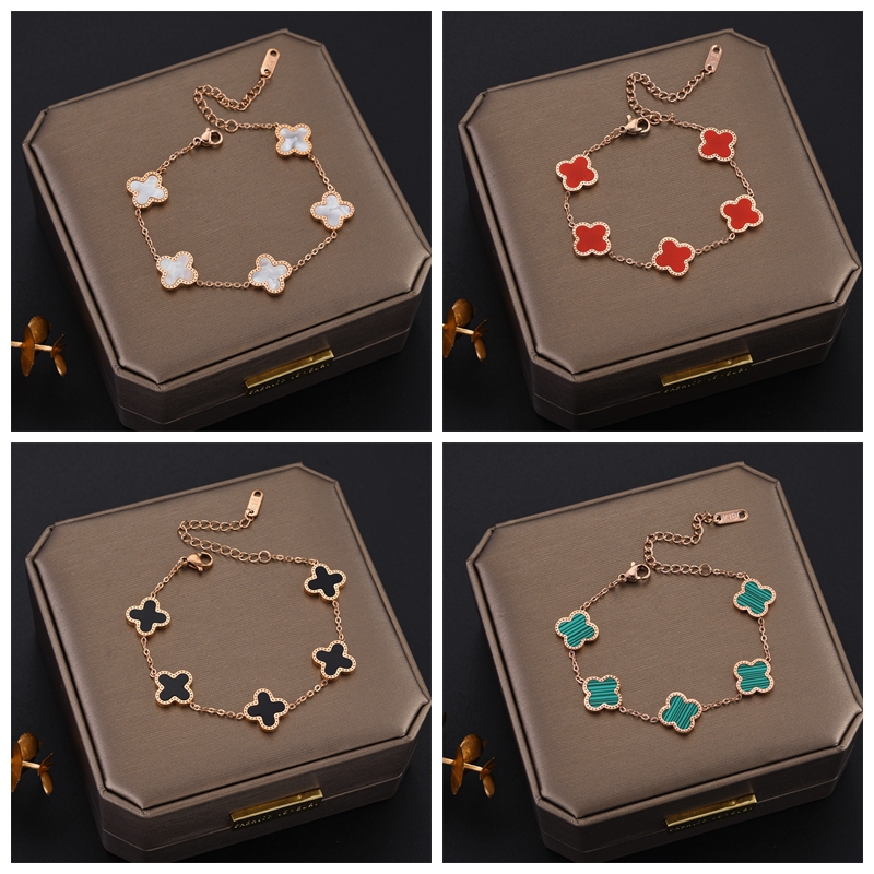 Fashion Design Design Colorful Clover Charm Bracelet 18K Rose Gold Stainless Steel Jewelry for Gift
Fashion Design Design Colorful Clover Charm Bracelet 18K Rose Gold Stainless Steel Jewelry for Gift