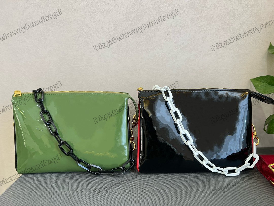 Spring-Summer 2022 COUSSIN PM Patent Leather Shoulder Bag Shiny Green Black Chunky Chain Handle Bag Embossed Monograms Pattern Handbag Designer Women Purse Wallet, Color 1#
Spring-Summer 2022 COUSSIN PM Patent Leather Shoulder Bag Shiny Green Black Chunky Chain Handle Bag Embossed Monograms Pattern Handbag Designer Women Purse Wallet, Color 1#