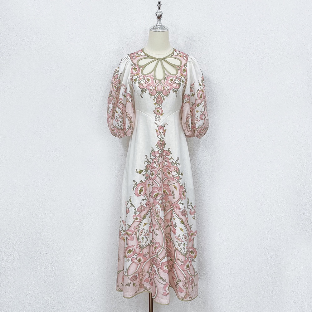 2022 dress Australia Zim linen print dress, Multi
