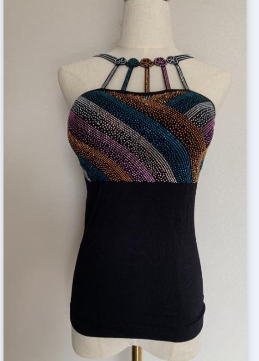 women's sport camis femme sexy s ole woman bling shiny gemstones tanks tops paded 220316