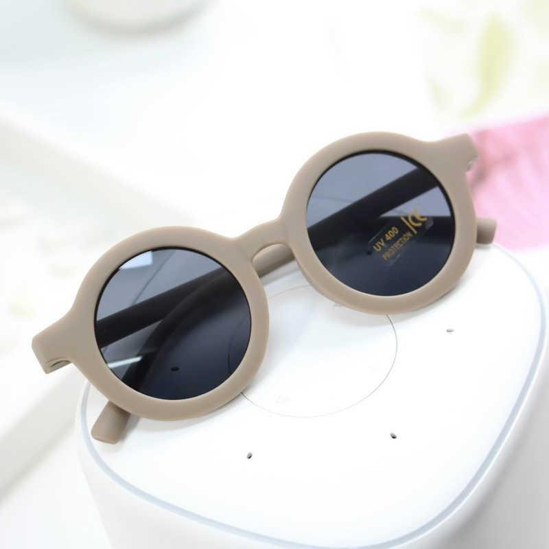 2022 Fashion Round Frame Sunglasses Boys UV400 UV Proof Glasses Kids Jewelry Frosted Anti Ultraviolet Eyewear Decorative