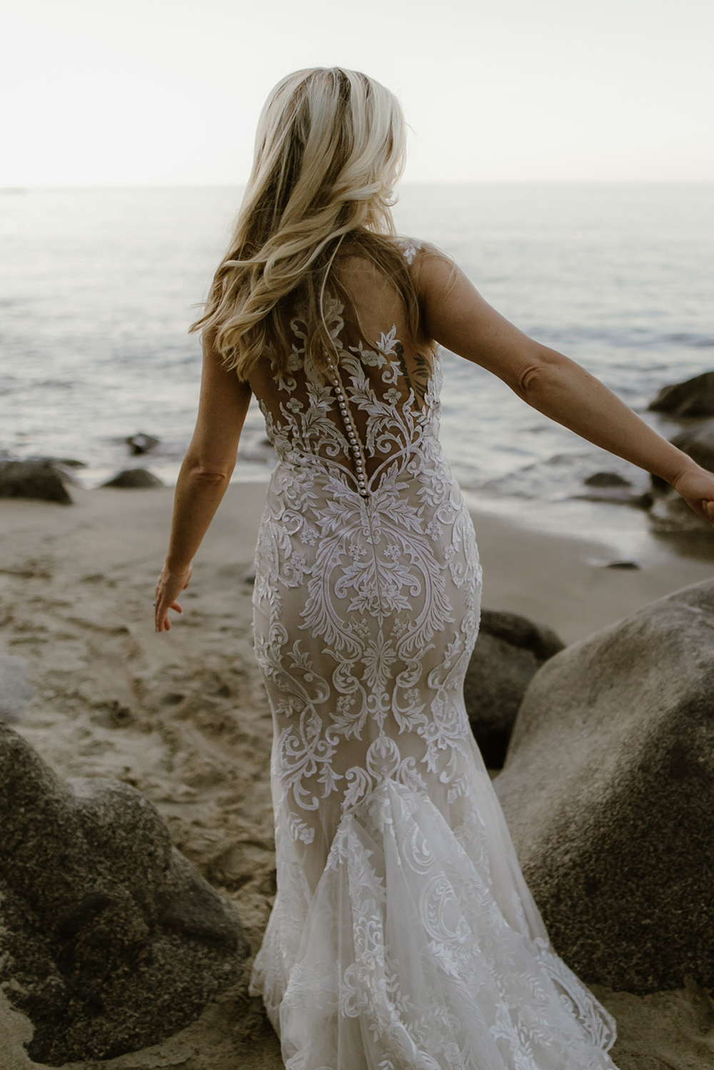 Bohemian Lace Mermaid Wedding Dress 2022 Sexy Plus Size Bride Beach Wedding Dresses Floor Length Appliques Pearls Back Vestidos De Novia Elegant Forma