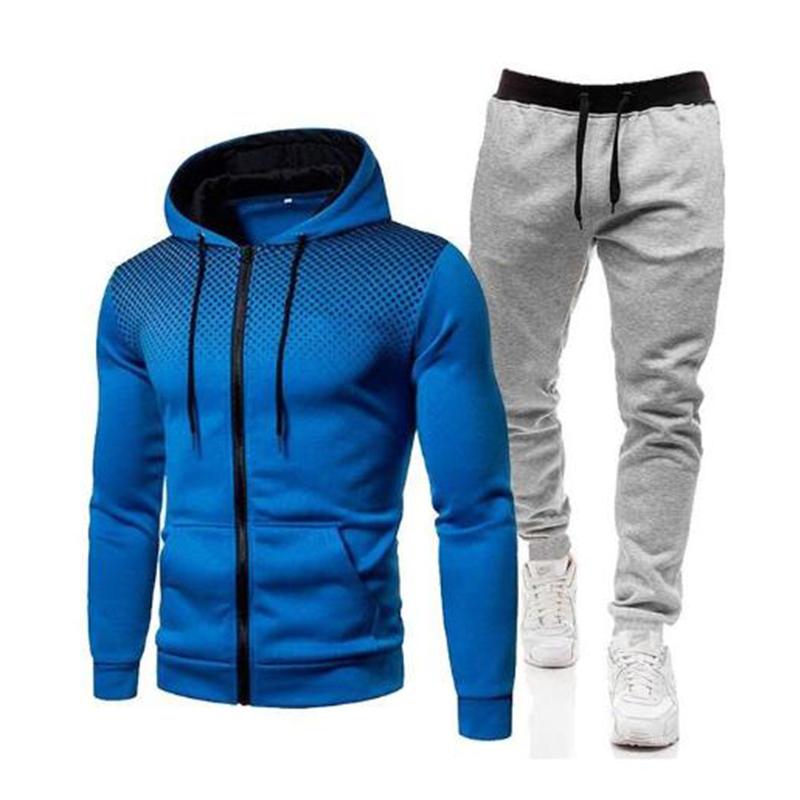 Men' Tracksuits Casual Sweater Brand Men' SetsLong Sleeve Zipperjacket Jogging Trousers 2 Pieces Suits Fitness Running SportswerMen, Blue and gray
Men' Tracksuits Casual Sweater Brand Men' SetsLong Sleeve Zipperjacket Jogging Trousers 2 Pieces Suits Fitness Running SportswerMen, Blue and gray