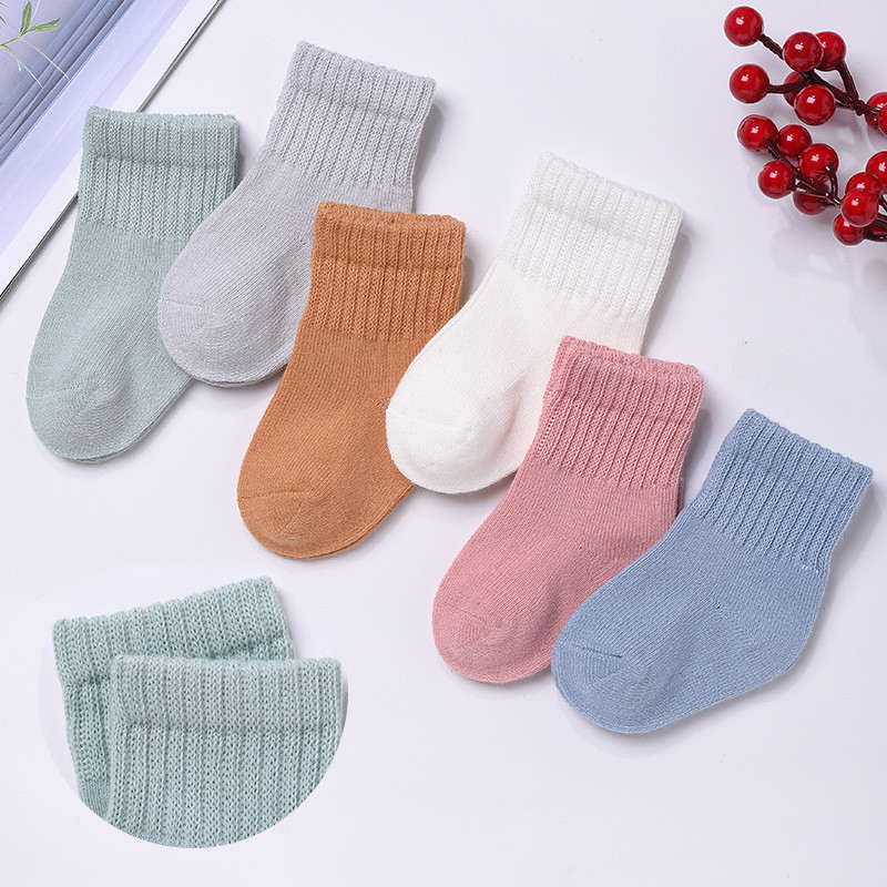 lawadka 6Pairsset born Boy Cotton Girl Autumn Winter Baby Socks for Girls Cartoon Striped Infant Thing 220721