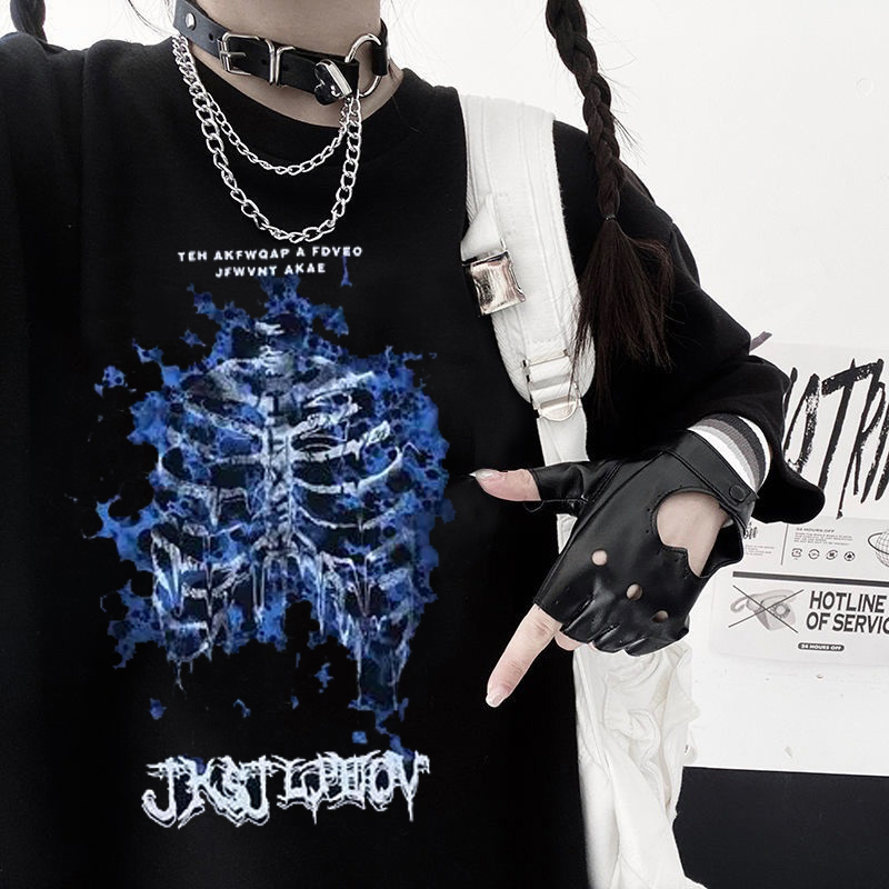 Hip Hop Summer Short Sleeve Streetwear Tshirt Skeleton Print vintage clothes tshirt shirt diary Punk shirt Oversized album top 220615, White
Hip Hop Summer Short Sleeve Streetwear Tshirt Skeleton Print vintage clothes tshirt shirt diary Punk shirt Oversized album top 220615, White